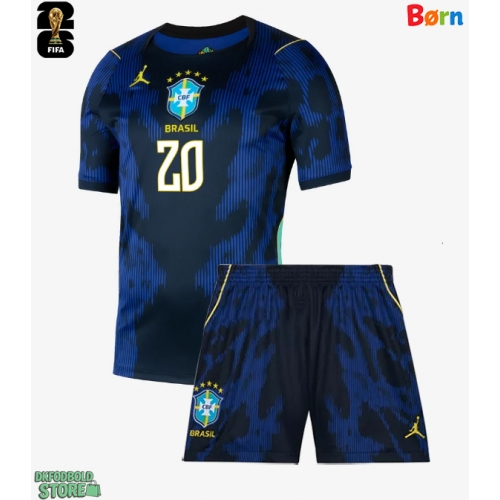 Brasilien Lucas Paqueta #20 Replika Babytøj Udebanesæt Børn VM 2026 Kortærmet (+ Korte bukser)